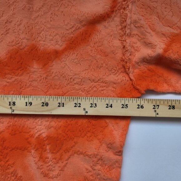 Free People Oversized Orange Peach Polo Sweater Comfy Classic Prep Casual Cute - Picture 13 of 16